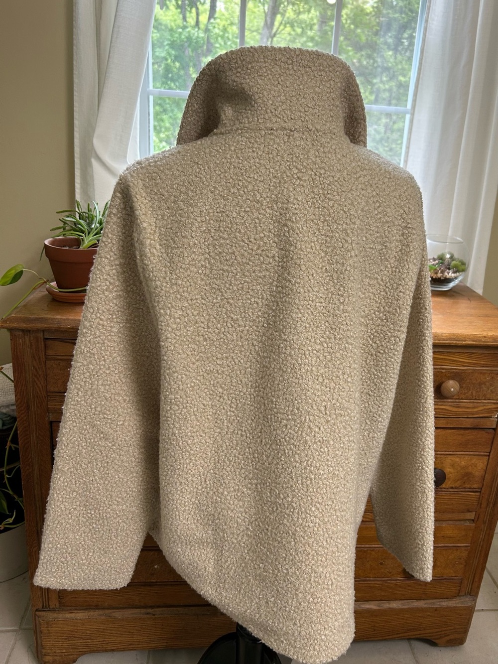 Tommy Hilfiger Beige Sherpa Button-Front Jacket Size Large - Picture 2 of 7